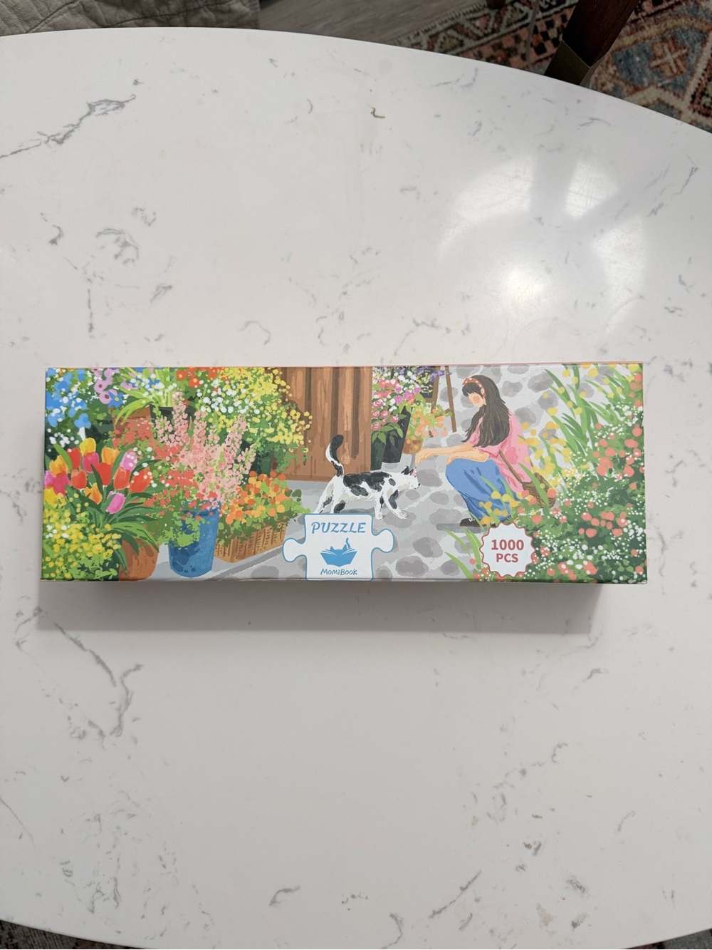 MomBook 1000-Piece Garden Scene Jigsaw Puzzle - Colorful Floral Artwork